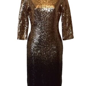 Elegant Gold and Black Sequin Dress
